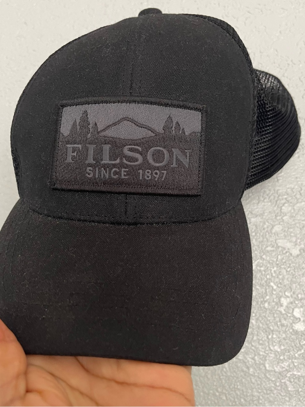 Filson Black Mesh Patch Cap